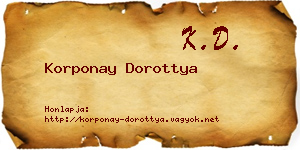 Korponay Dorottya névjegykártya